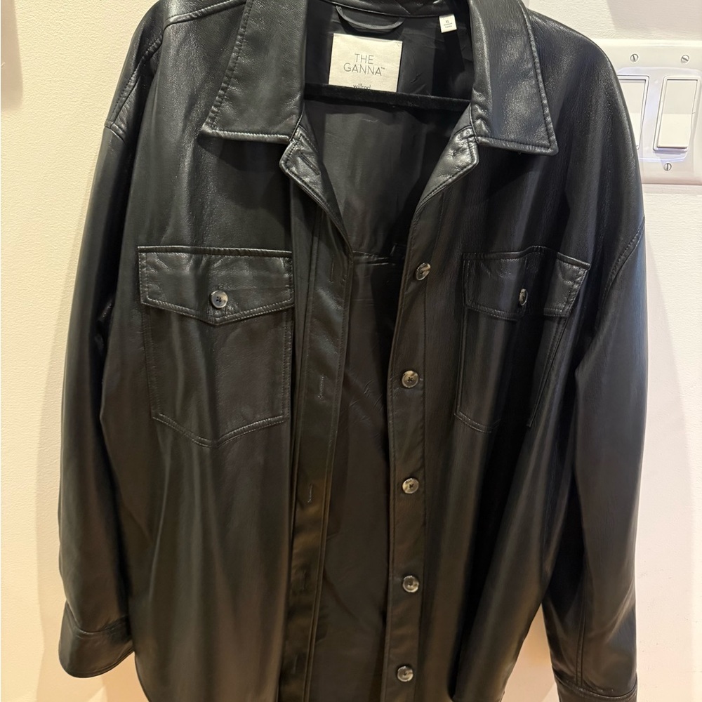 Aritzia Black Leather Jacket for women